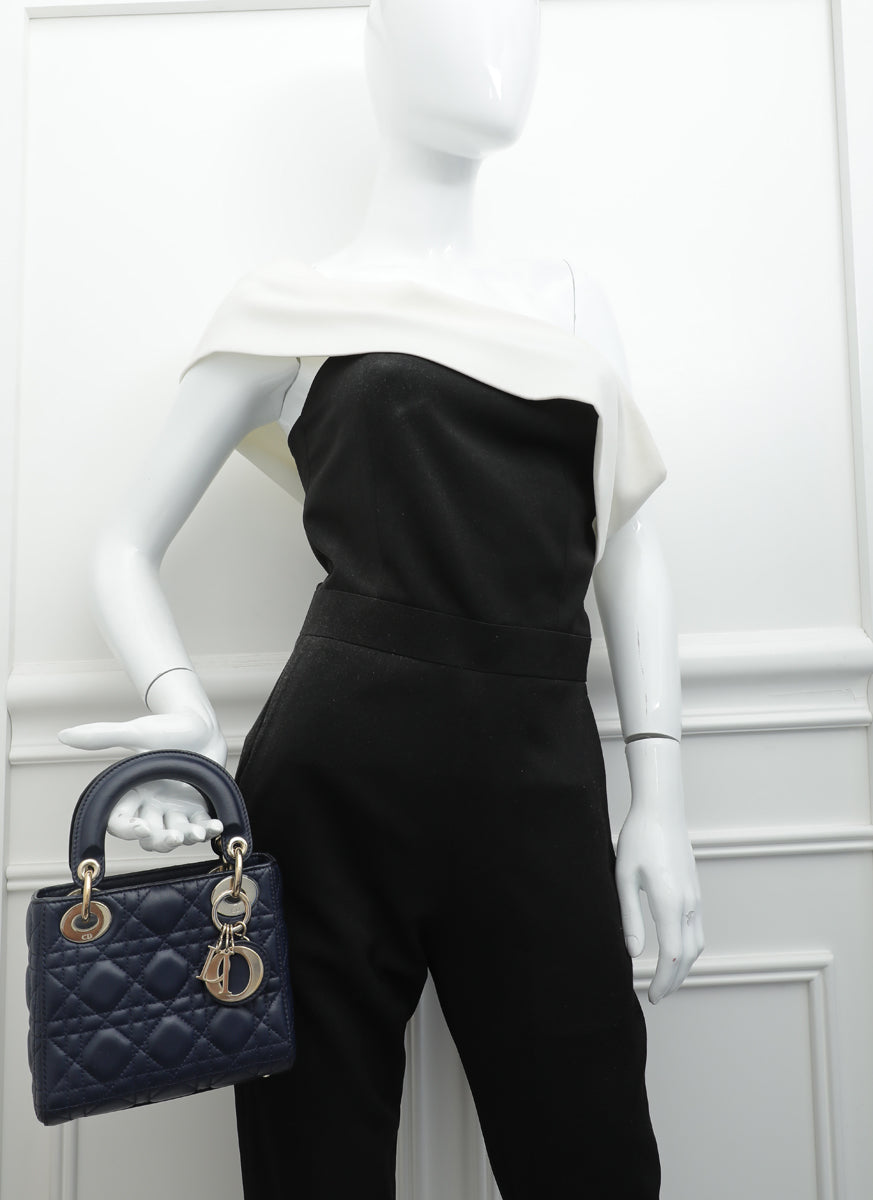 Christian Dior Blue Chain Mini Lady Dior Bag-Christian Dior-THE CLOSET