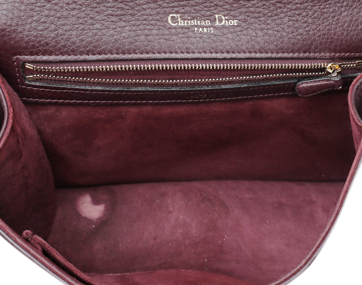 Christian Dior Burgundy Diorama Medium Bag
