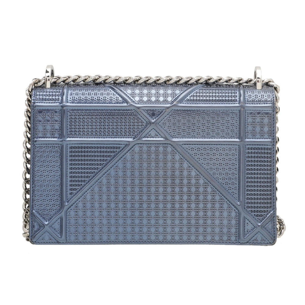 Christian Dior Metallic Blue Diorama Micro Cannage Flap Bag-Christian Dior-THE CLOSET