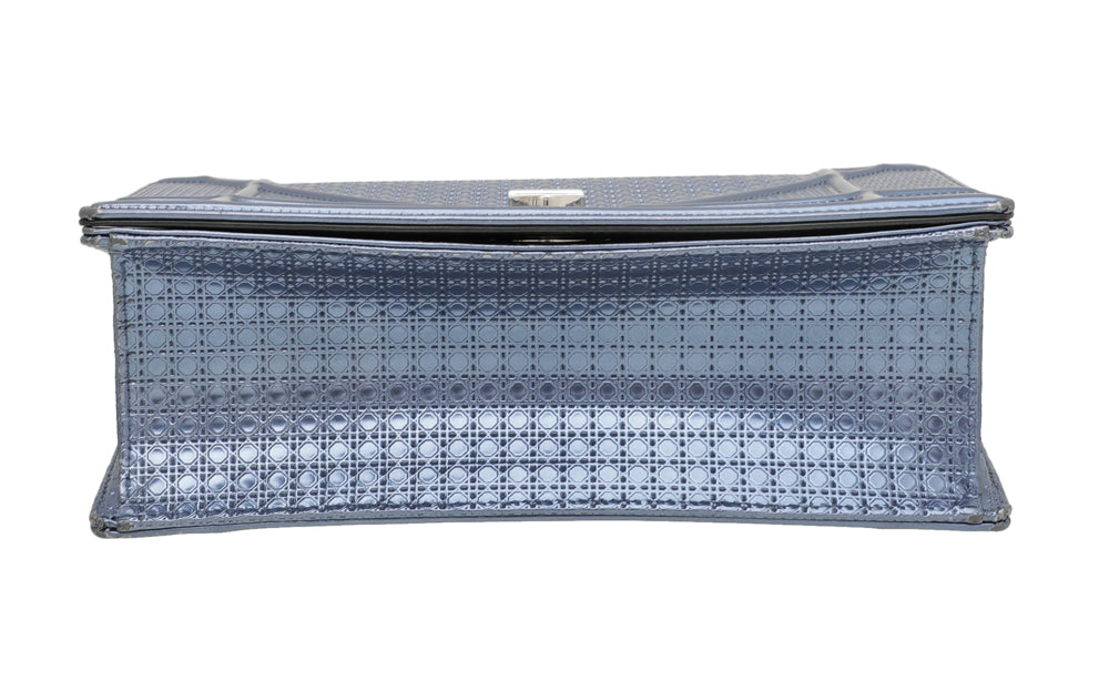 Christian Dior Metallic Blue Diorama Micro Cannage Flap Bag-Christian Dior-THE CLOSET