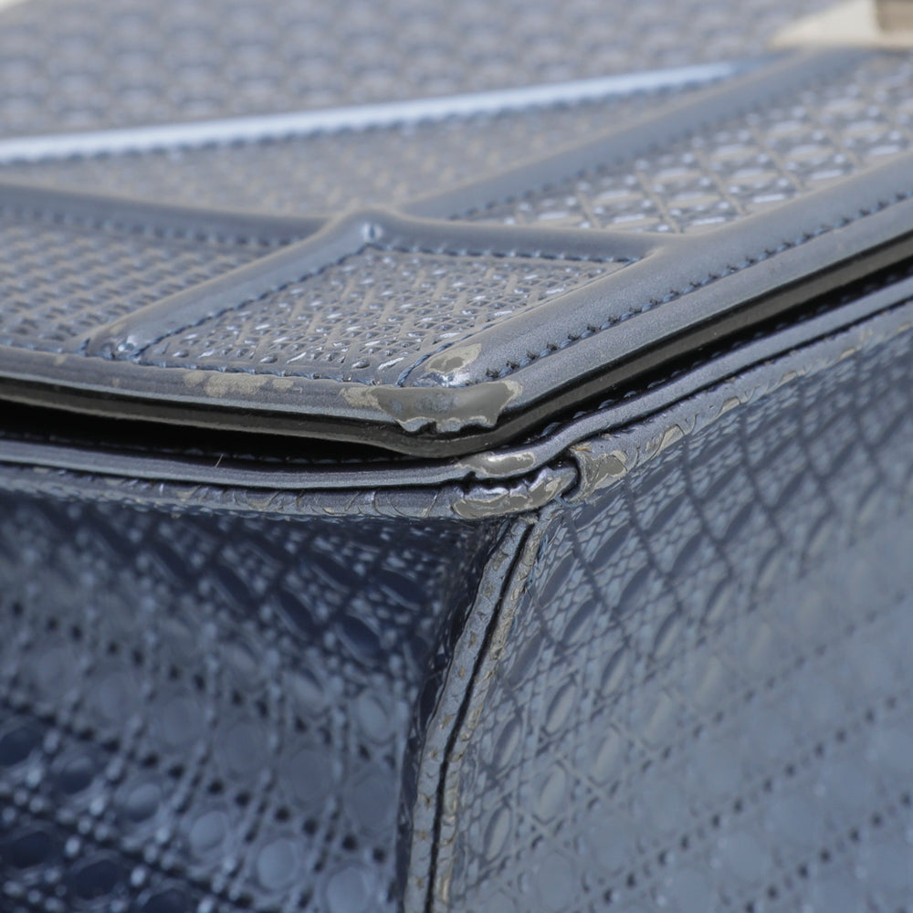 Christian Dior Metallic Blue Diorama Micro Cannage Flap Bag-Christian Dior-THE CLOSET