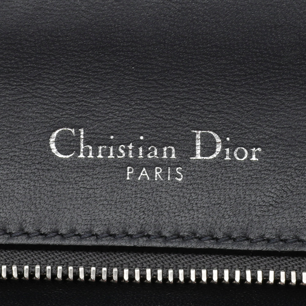 Christian Dior Metallic Blue Diorama Micro Cannage Flap Bag