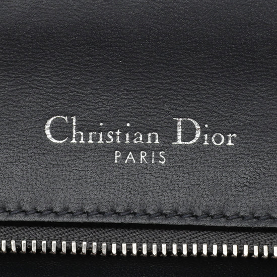 Christian Dior Metallic Blue Diorama Micro Cannage Flap Bag