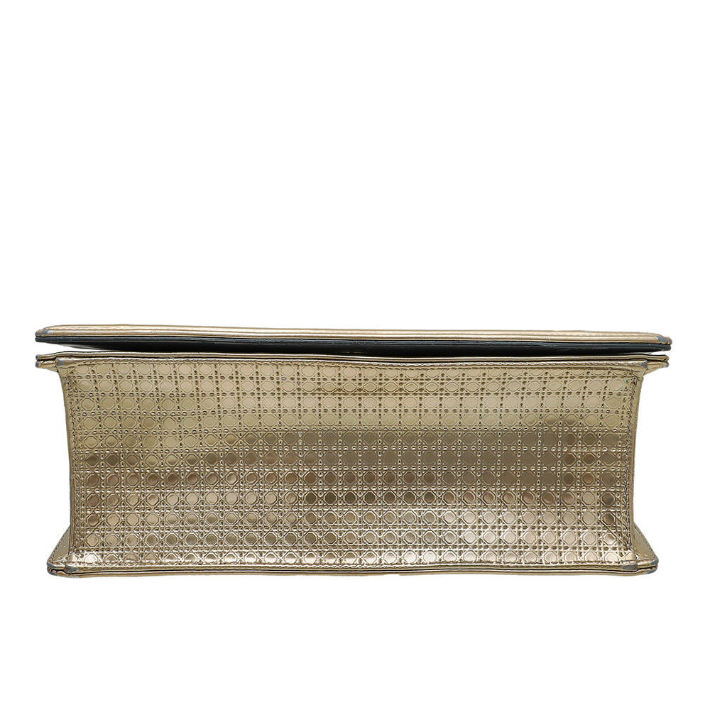 Christian Dior Gold Diorama Micro Cannage Flap Medium Bag-Christian Dior-THE CLOSET