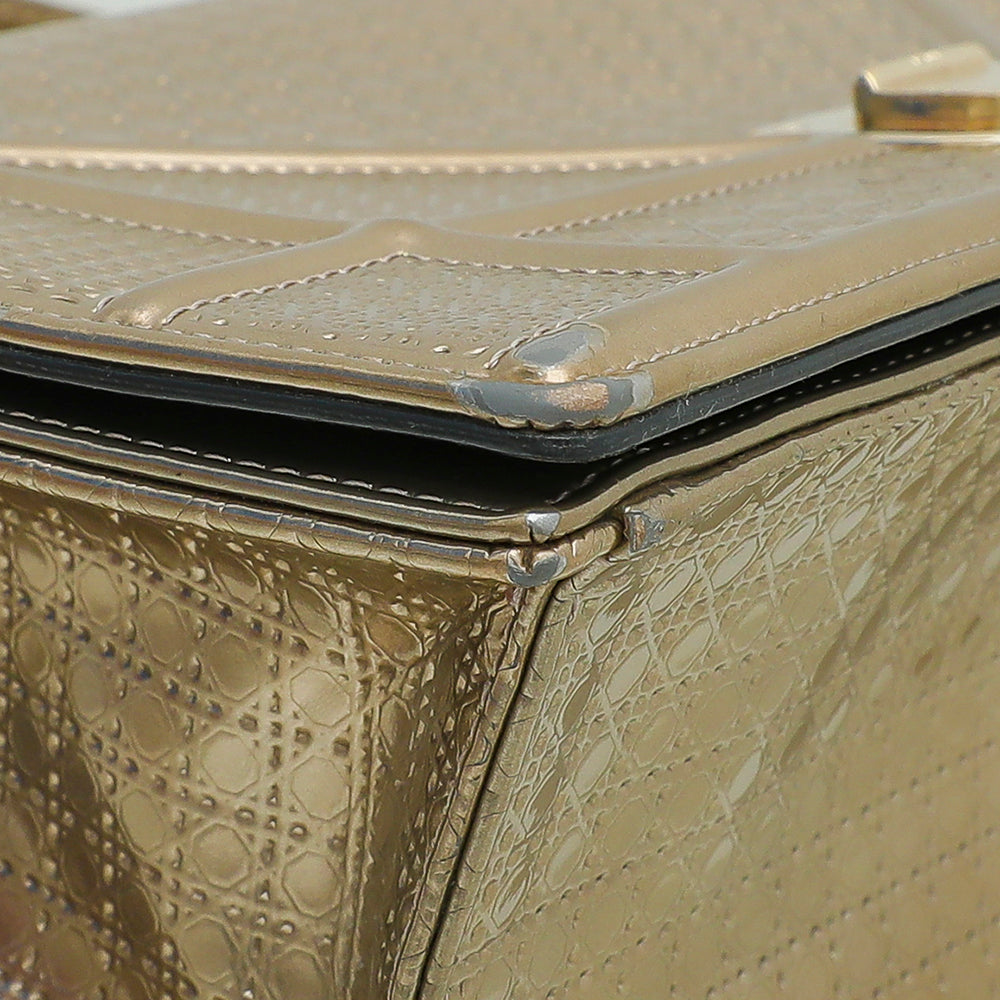 Christian Dior Gold Diorama Micro Cannage Flap Medium Bag-Christian Dior-THE CLOSET