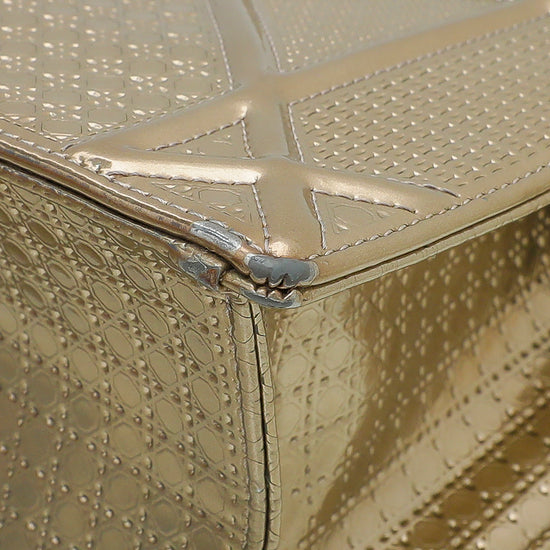 Christian Dior Gold Diorama Micro Cannage Flap Medium Bag