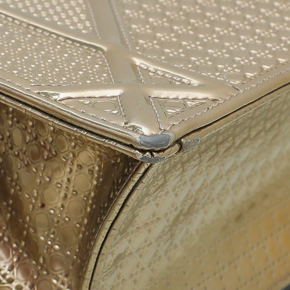 Christian Dior Gold Diorama Micro Cannage Flap Medium Bag-Christian Dior-THE CLOSET