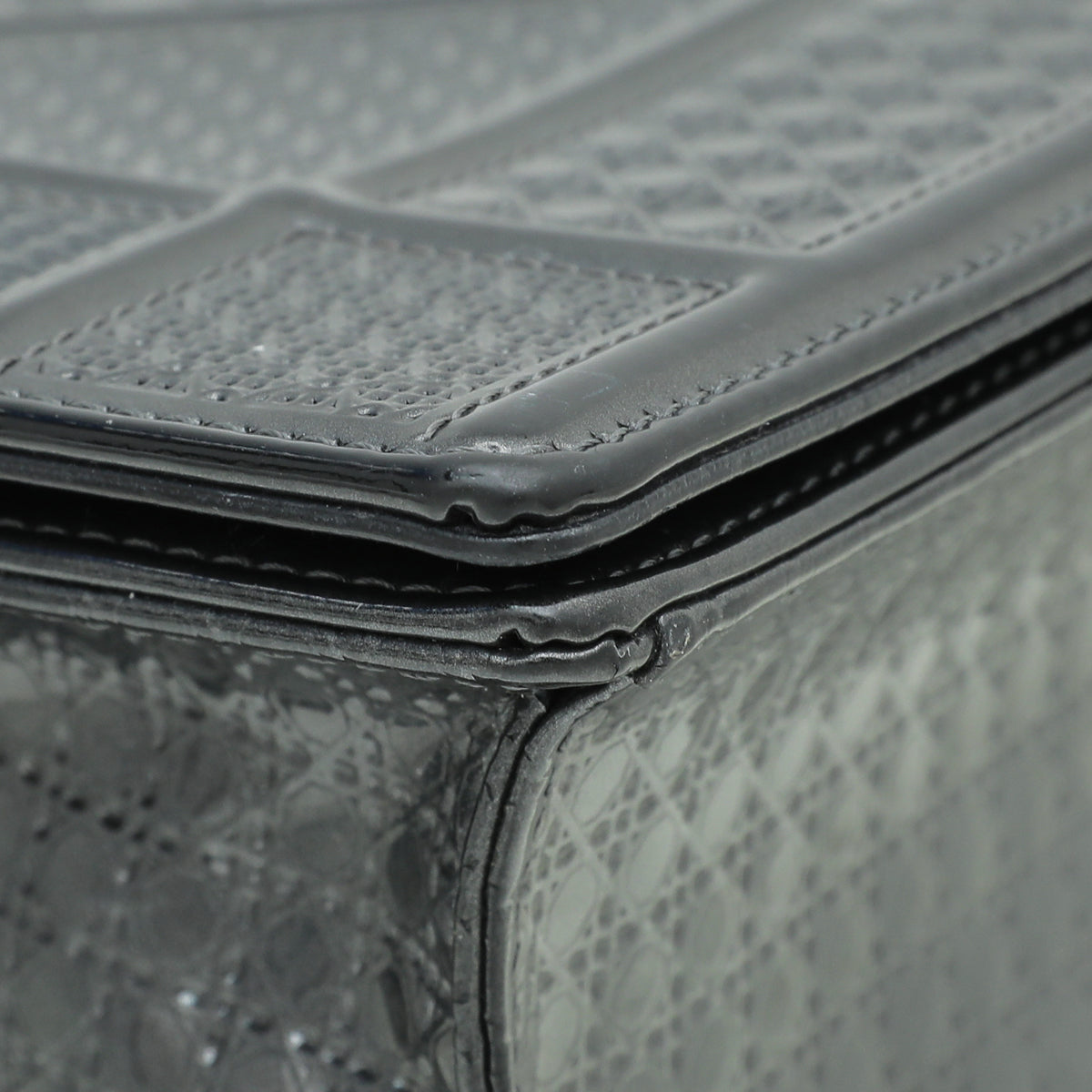 Christian Dior Charcoal Diorama Microcannage Medium Bag-Christian Dior-THE CLOSET