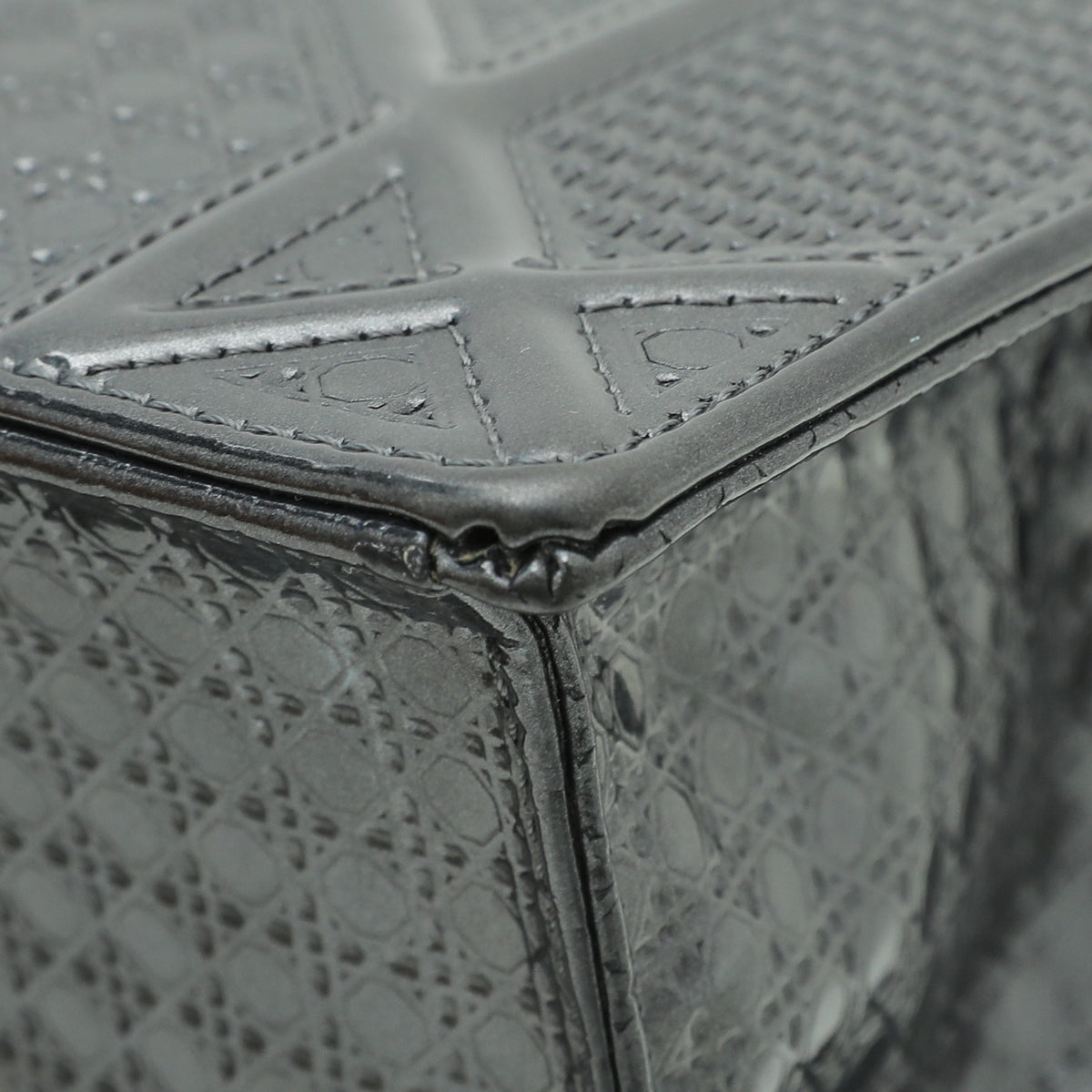 Christian Dior Charcoal Diorama Microcannage Medium Bag-Christian Dior-THE CLOSET