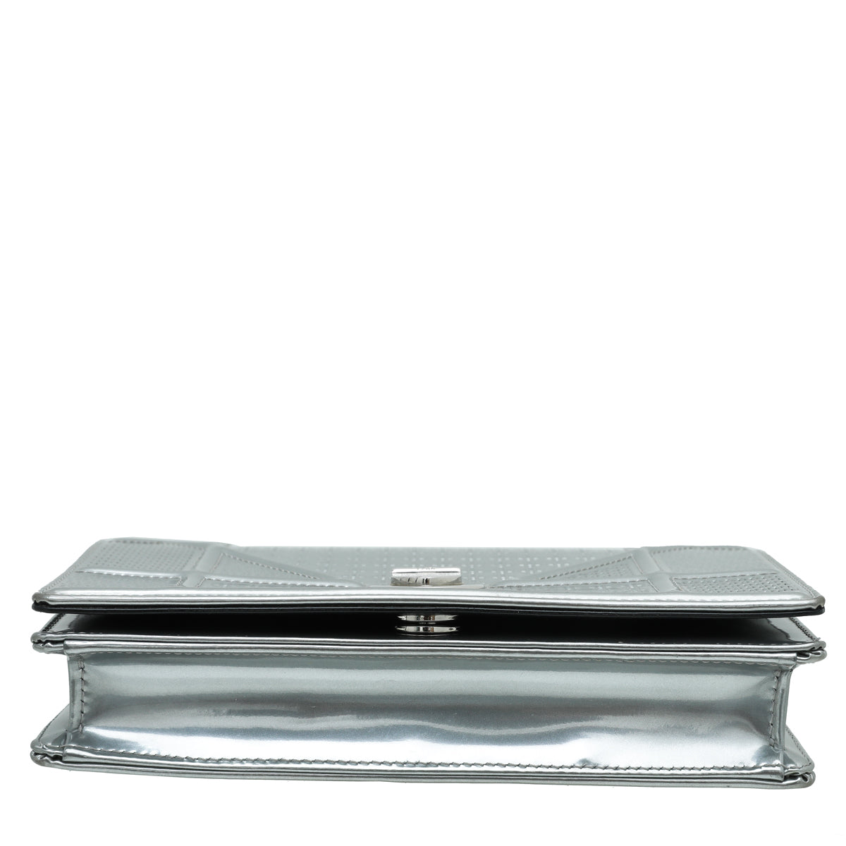 Christian Dior Silver Diorama Micro Cannage Wallet On Chain-Christian Dior-THE CLOSET