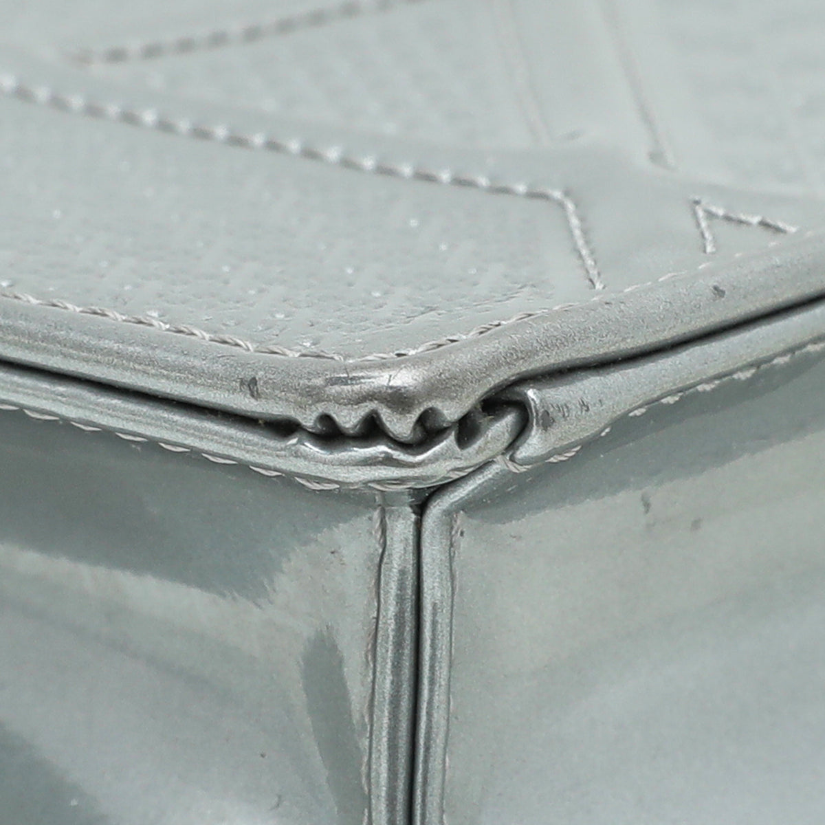 Christian Dior Silver Diorama Micro Cannage Wallet On Chain-Christian Dior-THE CLOSET