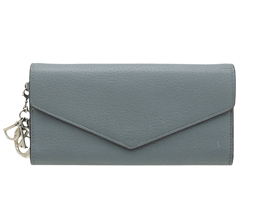 Christian Dior Dark Gray Diorissimo Slim Envelope Wallet