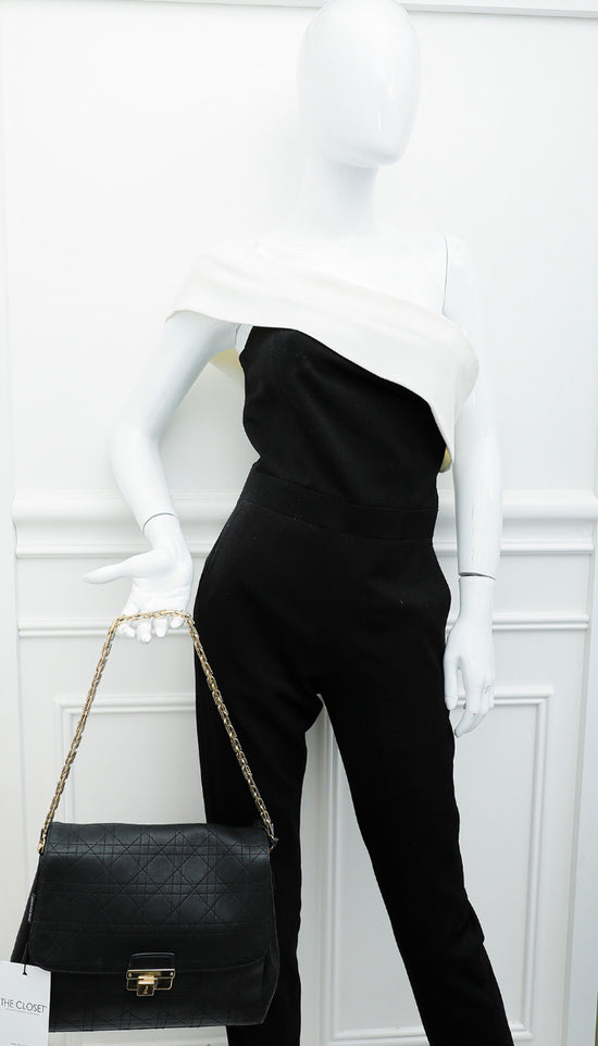 Christian Dior Black Diorling Flap Chain Medium Bag