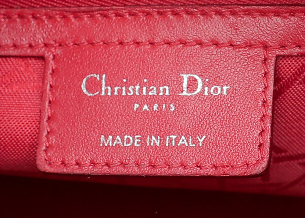 Christian Dior Red Lady Dior Large Bag