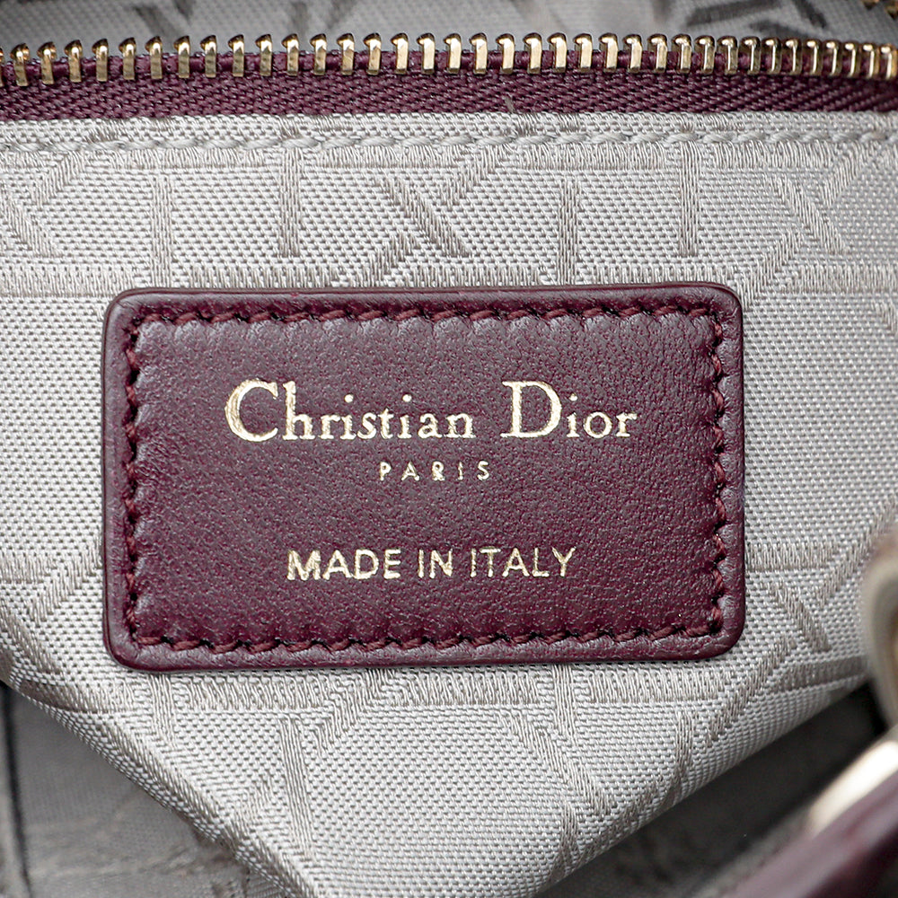 Christian Dior Burgundy Lady Dior Mini Chain Bag-Christian Dior-THE CLOSET