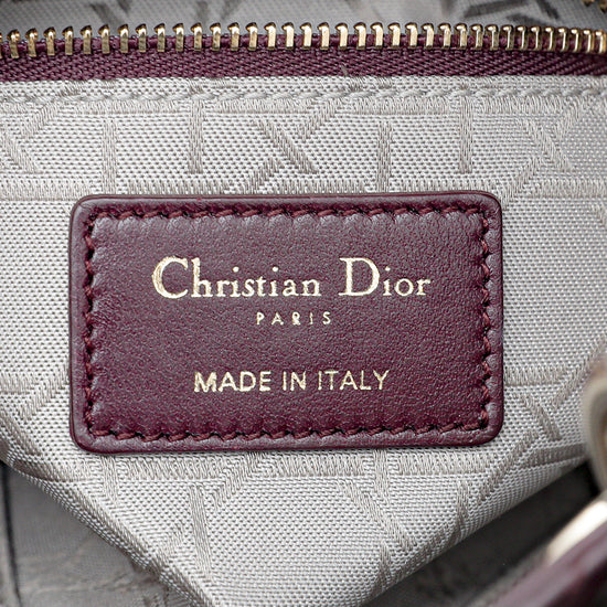 Christian Dior Burgundy Lady Dior Mini Chain Bag