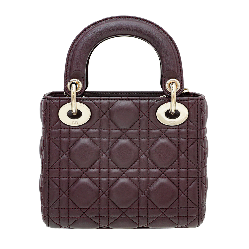 Christian Dior Burgundy Lady Dior Mini Chain Bag-Christian Dior-THE CLOSET