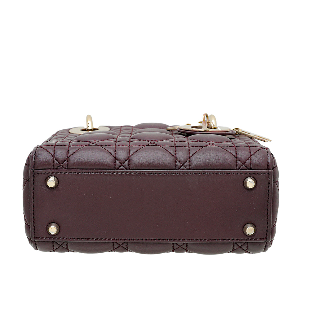 Christian Dior Burgundy Lady Dior Mini Chain Bag-Christian Dior-THE CLOSET
