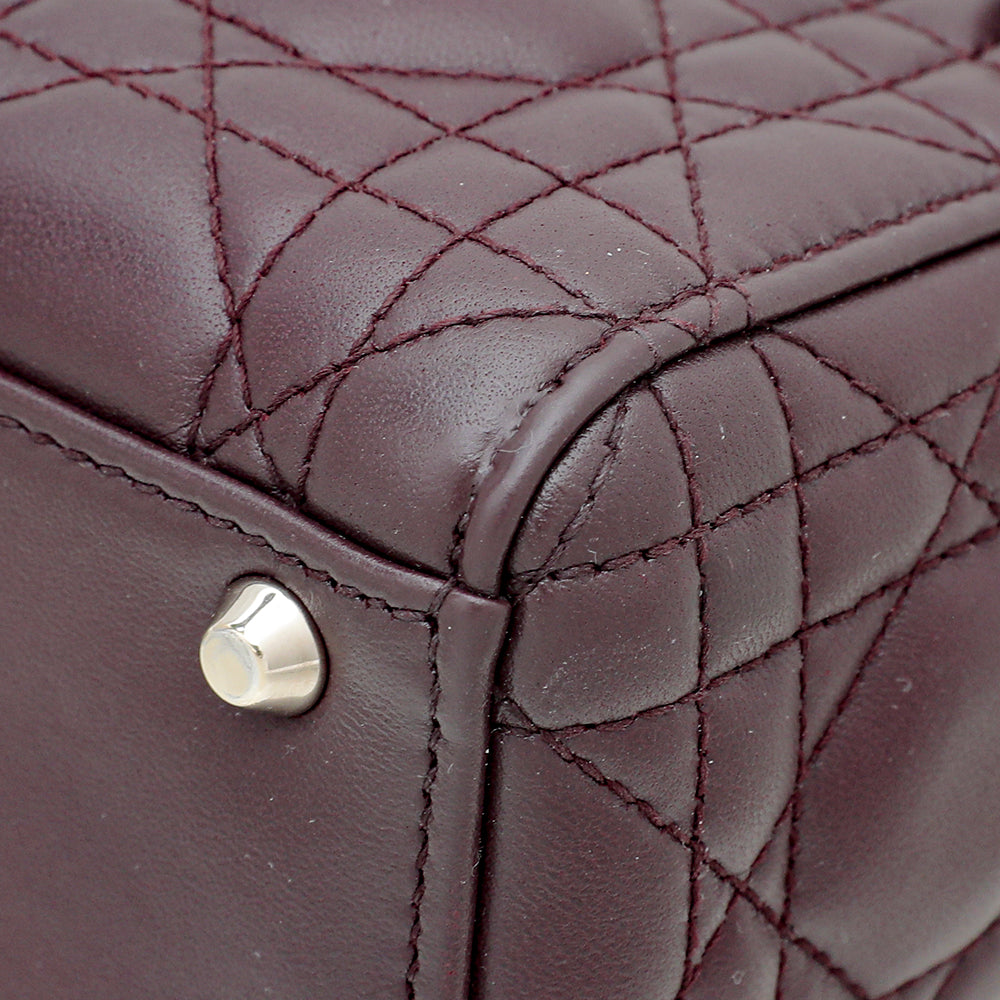Christian Dior Burgundy Lady Dior Mini Chain Bag-Christian Dior-THE CLOSET