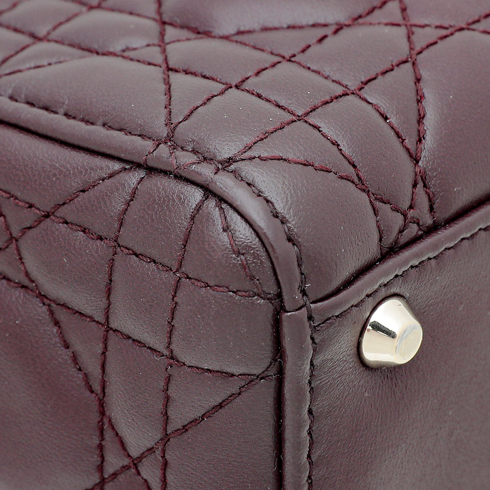 Christian Dior Burgundy Lady Dior Mini Chain Bag-Christian Dior-THE CLOSET