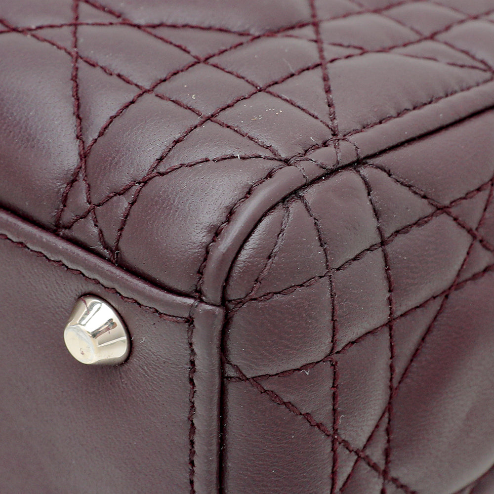 Christian Dior Burgundy Lady Dior Mini Chain Bag