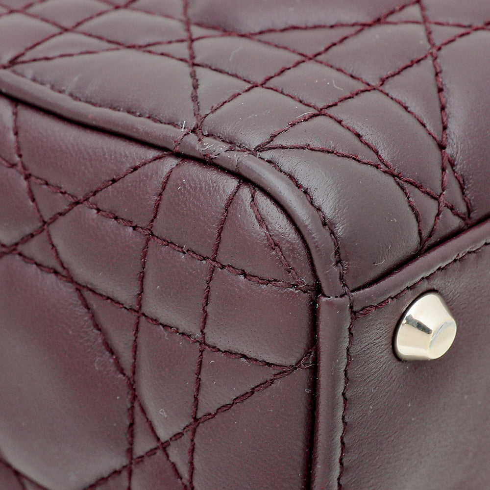 Christian Dior Burgundy Lady Dior Mini Chain Bag-Christian Dior-THE CLOSET