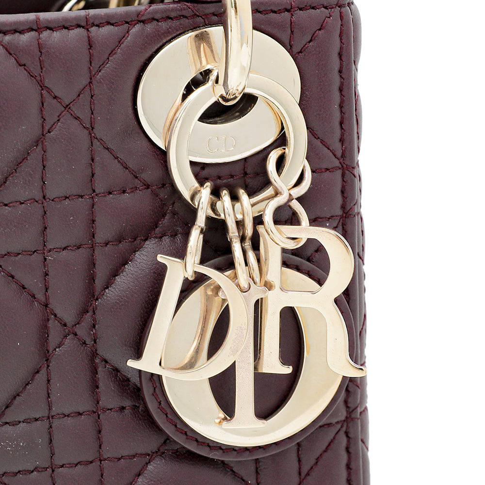 Christian Dior Burgundy Lady Dior Mini Chain Bag-Christian Dior-THE CLOSET