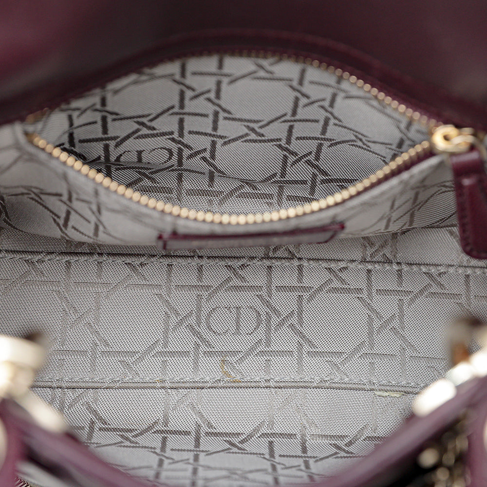 Christian Dior Burgundy Lady Dior Mini Chain Bag-Christian Dior-THE CLOSET