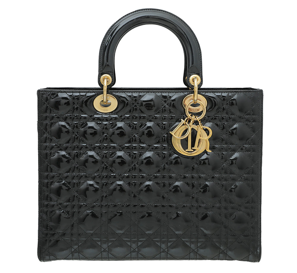 Christian Dior Black Lady Dior Large Bag-Christian Dior-THE CLOSET