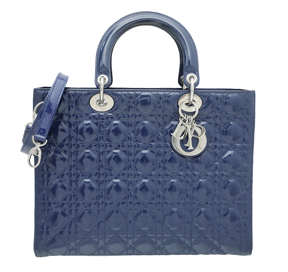 Christian Dior Blue Lady Dior Large Bag The Closet