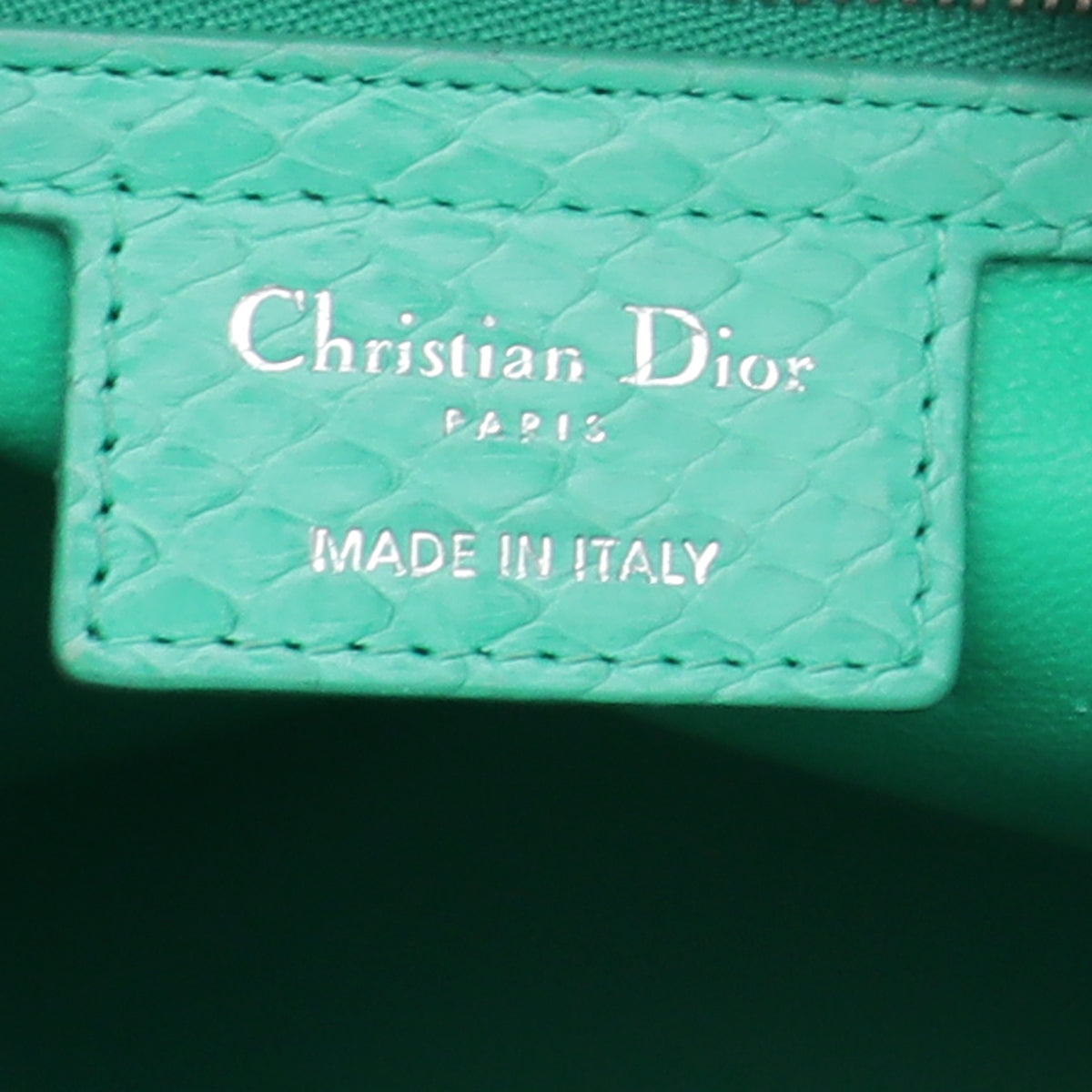 Christian Dior Green Python Lady Dior Large Bag-Christian Dior-THE CLOSET