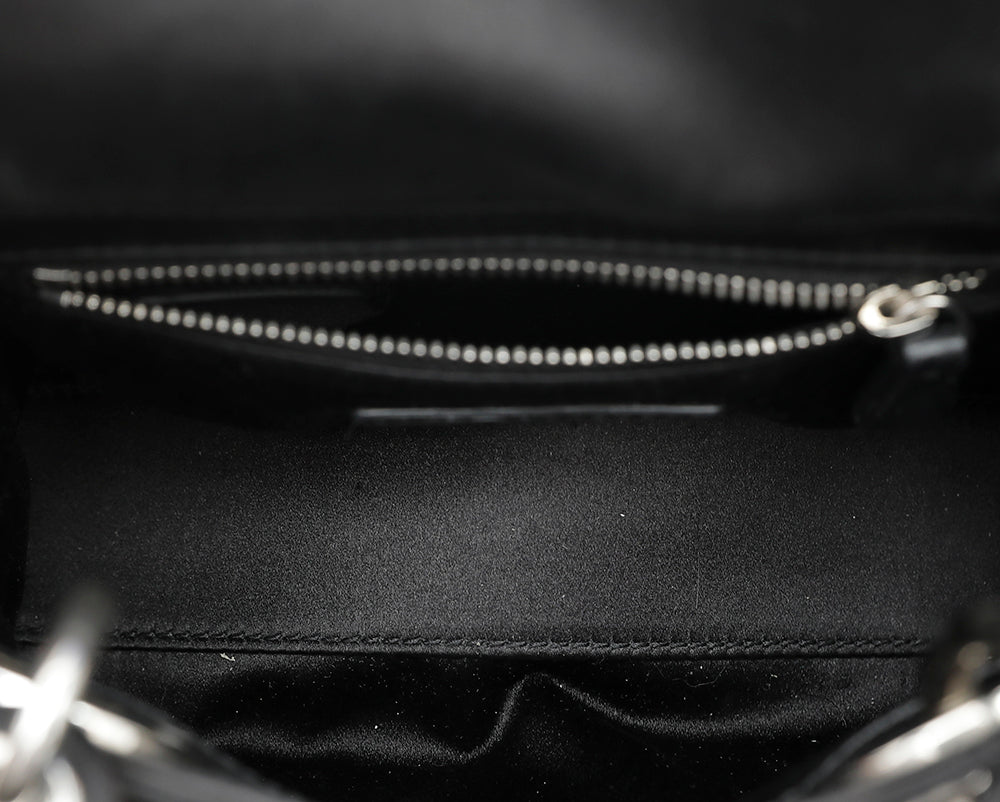 Christian Dior Black Satin Lady Dior Strass Cannage Bag-Christian Dior-THE CLOSET