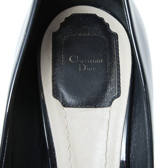 Christian Dior Dark Blue Cannage Peeptoe Heels 38 1-2