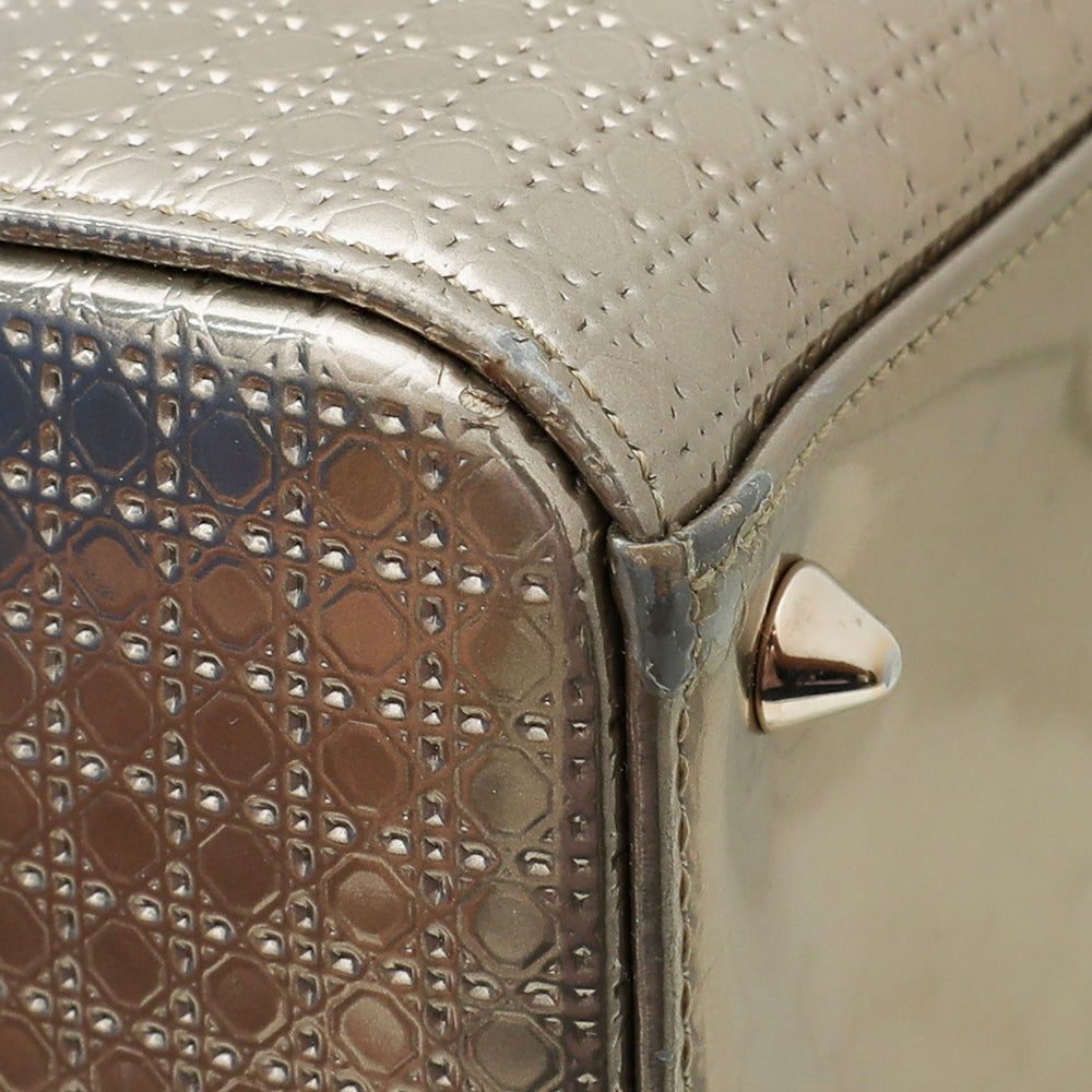 Christian Dior Champagne Micro Cannage Lady Dior Medium Bag-Christian Dior-THE CLOSET