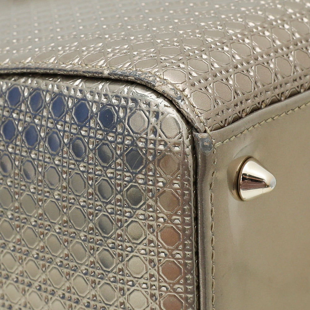 Christian Dior Champagne Micro Cannage Lady Dior Medium Bag-Christian Dior-THE CLOSET