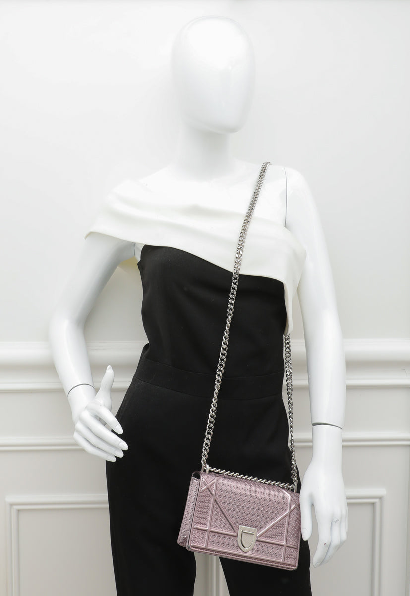 Christian Dior Pink Micro Cannage Diorama Mini Chain Bag-Christian Dior-THE CLOSET