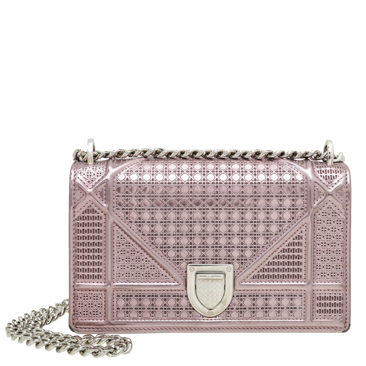 Dior Diorama Mini Bag Dior Metallic Gold Micro Cannage Patent