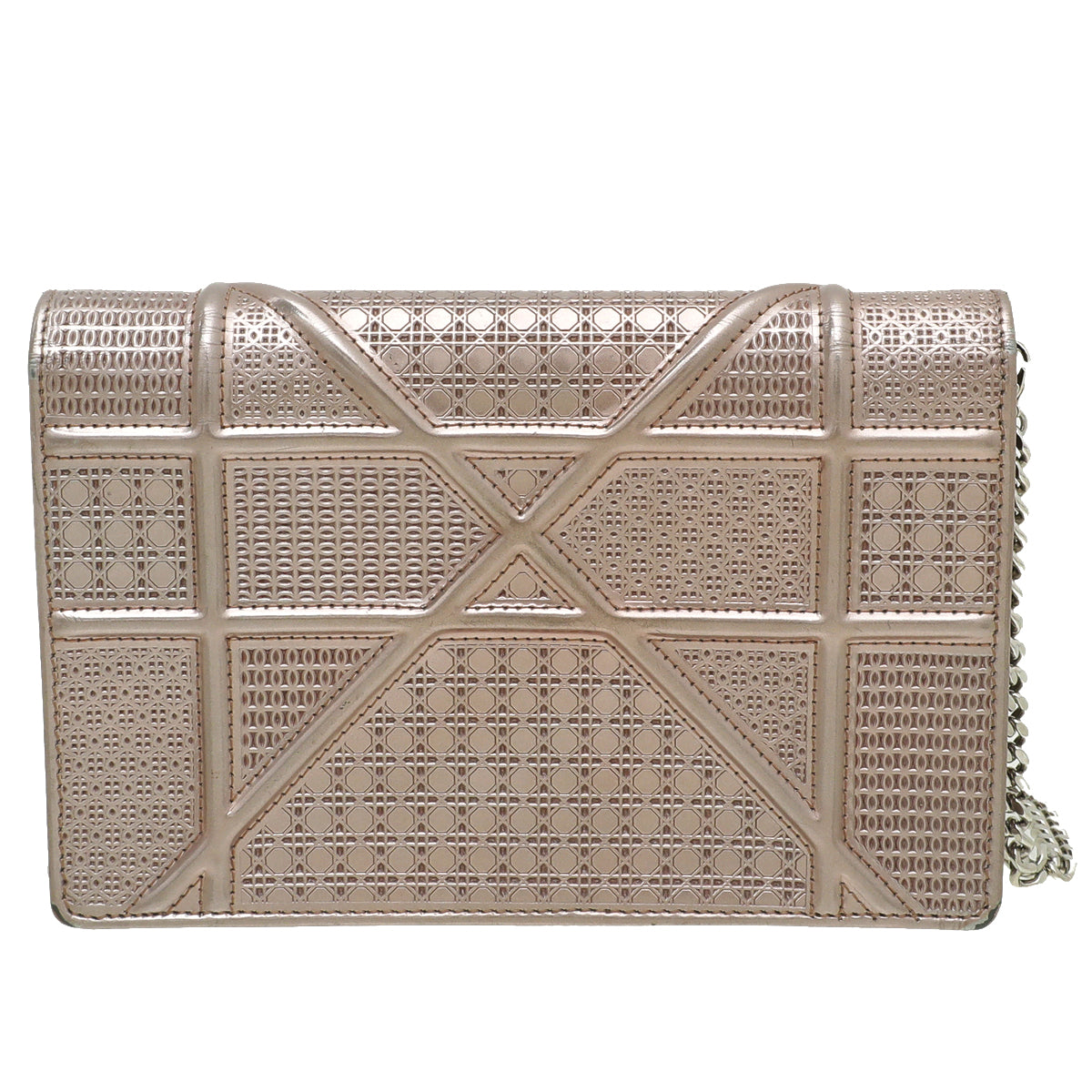 Christian Dior Light Pink Microcannage Diorama Wallet On Chain-Christian Dior-THE CLOSET
