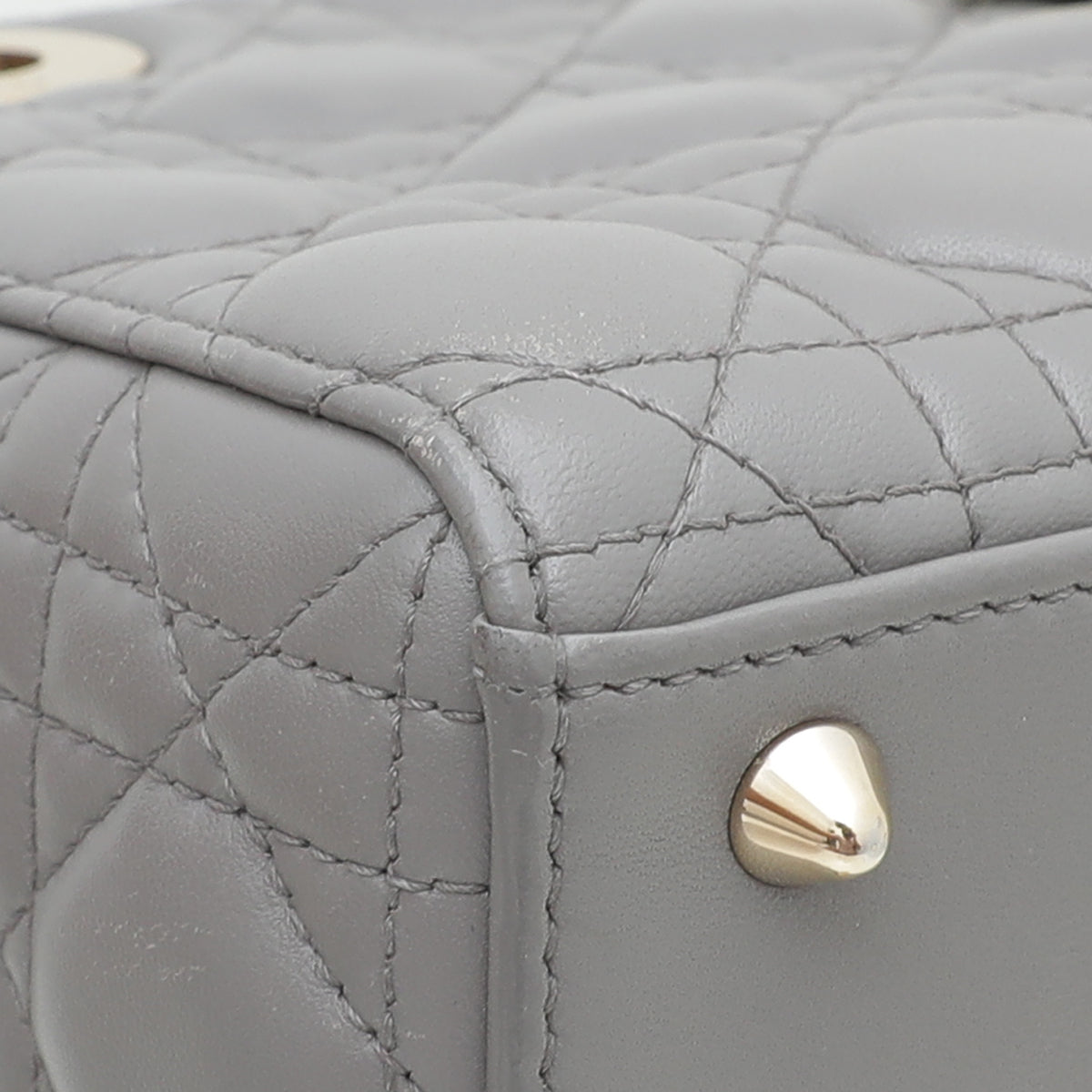 Christian Dior Gray My Abc Lady Dior Bag W- 3 Badges-Christian Dior-THE CLOSET