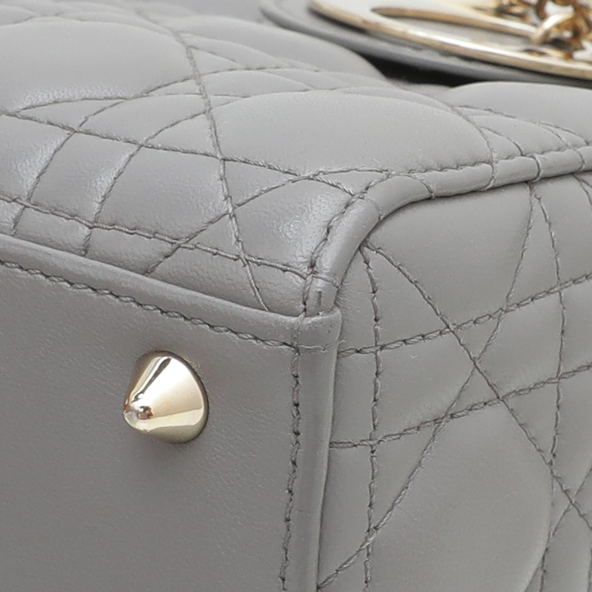 Christian Dior Gray My Abc Lady Dior Bag W- 3 Badges-Christian Dior-THE CLOSET