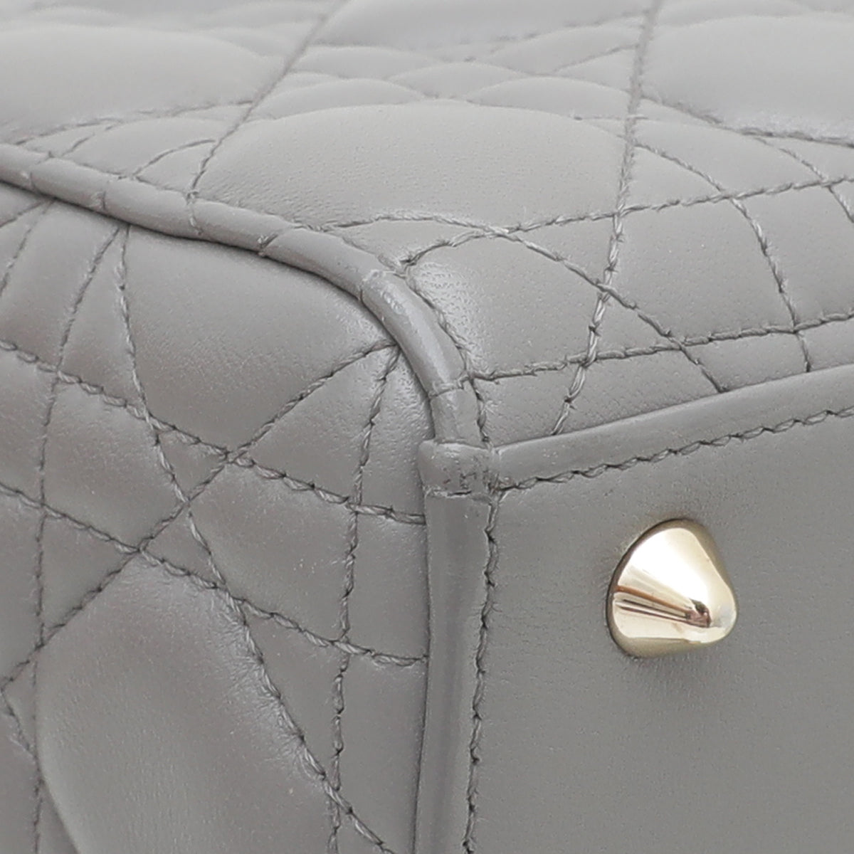 Christian Dior Gray My Abc Lady Dior Bag W- 3 Badges-Christian Dior-THE CLOSET