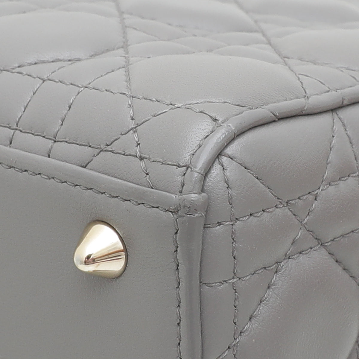 Christian Dior Gray My Abc Lady Dior Bag W- 3 Badges-Christian Dior-THE CLOSET