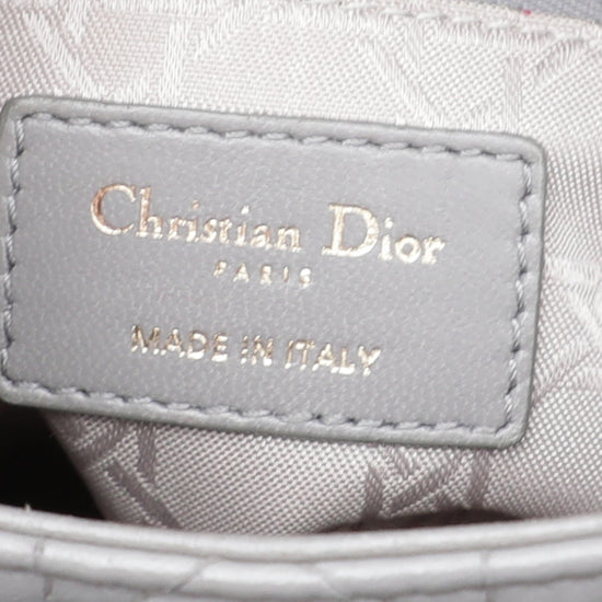 Christian Dior Gray My Abc Lady Dior Bag W- 3 Badges