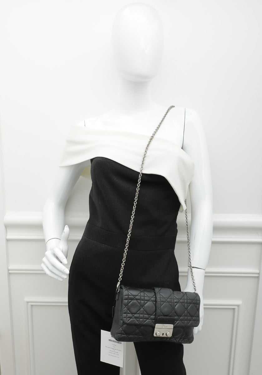 Christian Dior Black New Lock Cannage Chain Pouch-Christian Dior-THE CLOSET