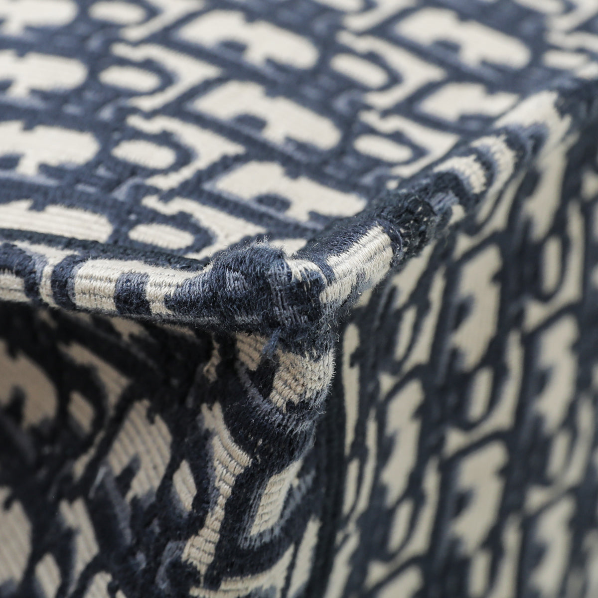 Christian Dior oblique book tote large bag navy blue-Christian Dior-THE CLOSET