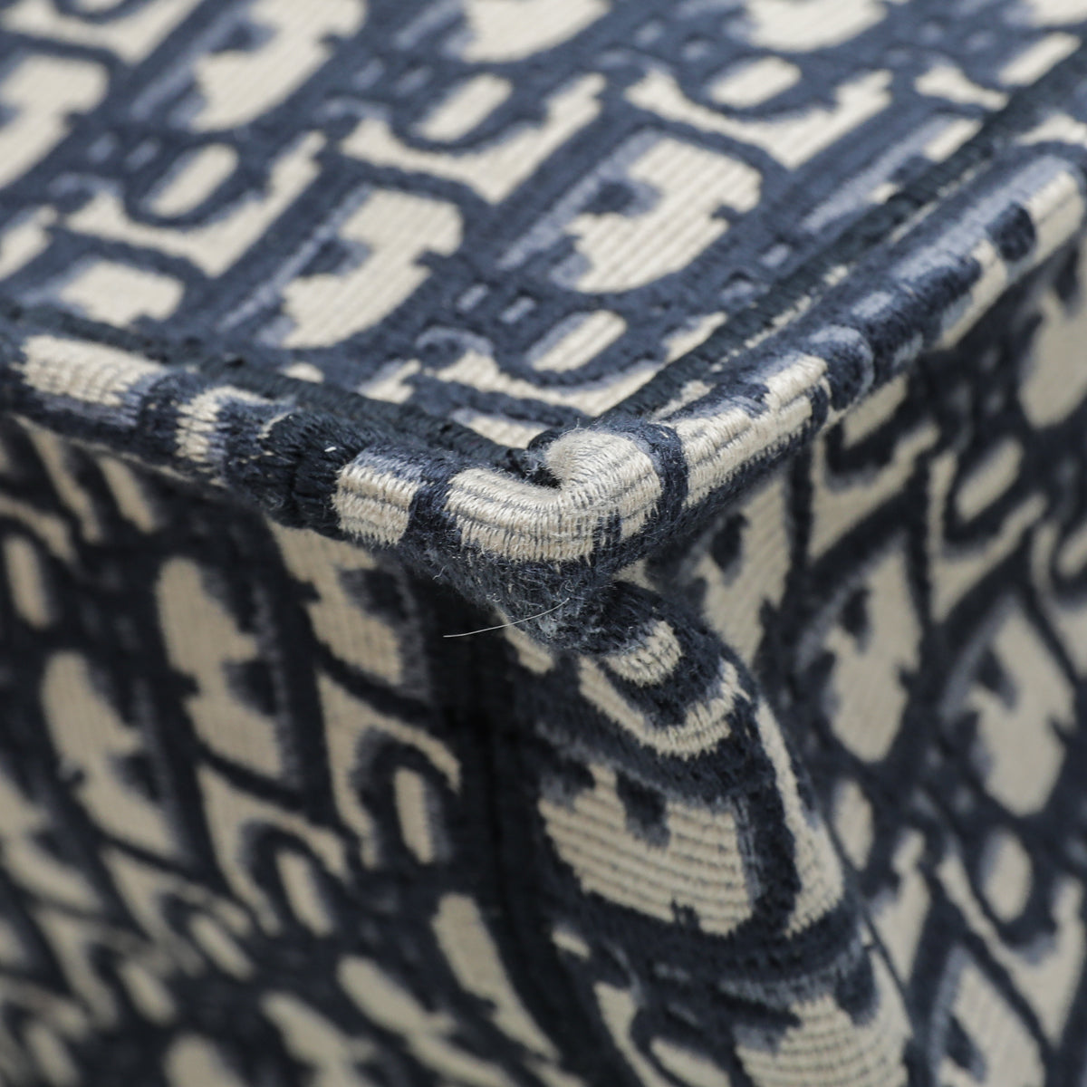 Christian Dior oblique book tote large bag navy blue-Christian Dior-THE CLOSET