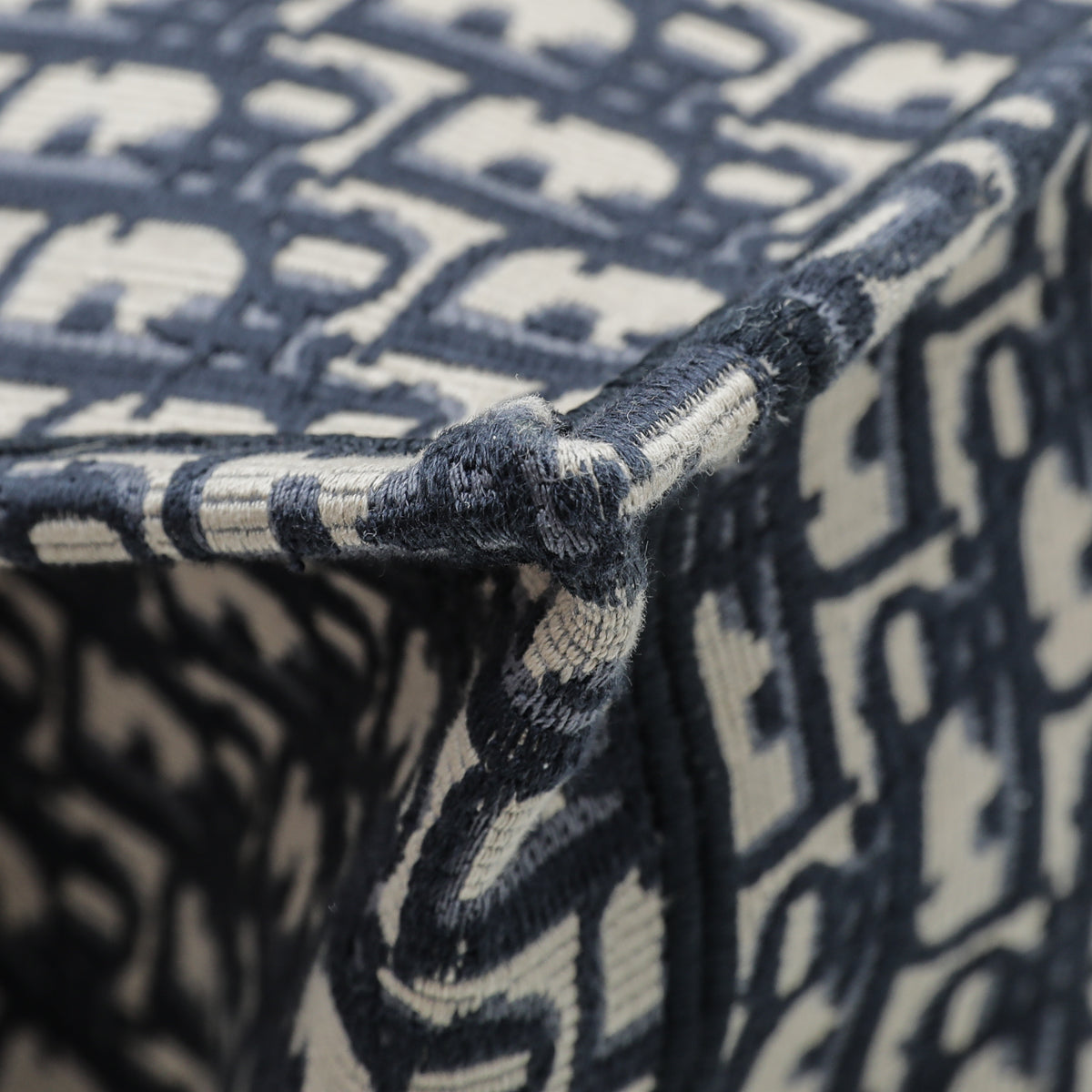 Christian Dior oblique book tote large bag navy blue-Christian Dior-THE CLOSET