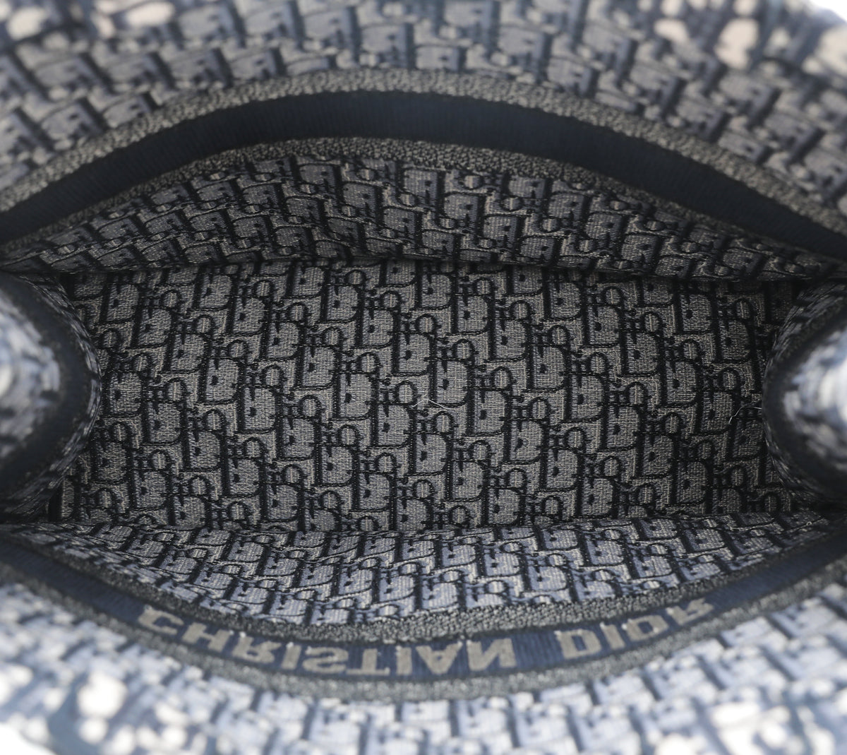 Christian Dior oblique book tote large bag navy blue-Christian Dior-THE CLOSET