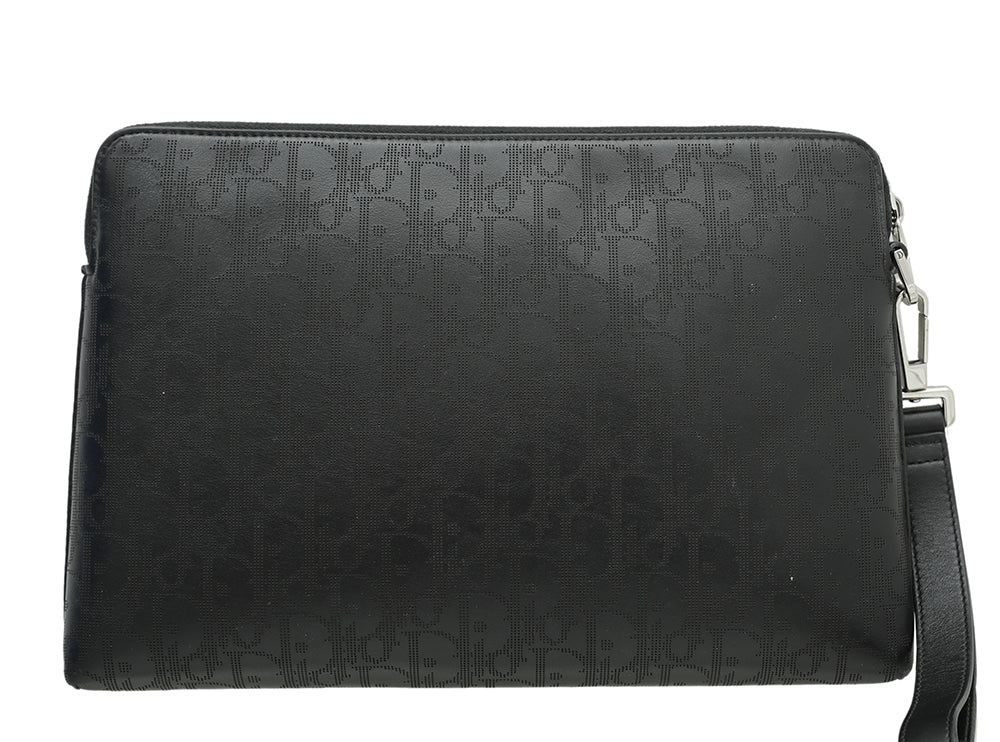 Christian Dior Black Oblique Galaxy Zipped Pouch-Christian Dior-THE CLOSET