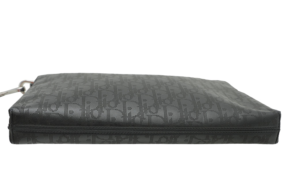 Christian Dior Black Oblique Galaxy Zipped Pouch-Christian Dior-THE CLOSET